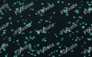 Midnight Garden Hearts Dense II — dark green and black cute background, variation II