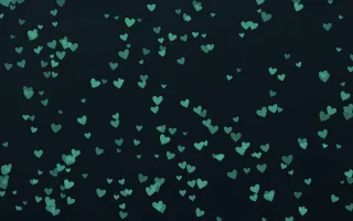 Midnight Garden Hearts Dense III — dark green and black cute background, variation III