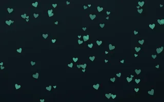 Midnight Garden Hearts II — dark green and black cute background, variation II