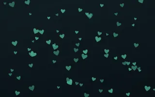 Midnight Garden Hearts III — dark green and black cute background, variation III