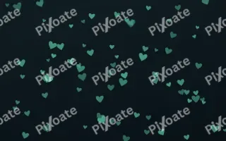 Midnight Garden Hearts III — dark green and black cute background, variation III