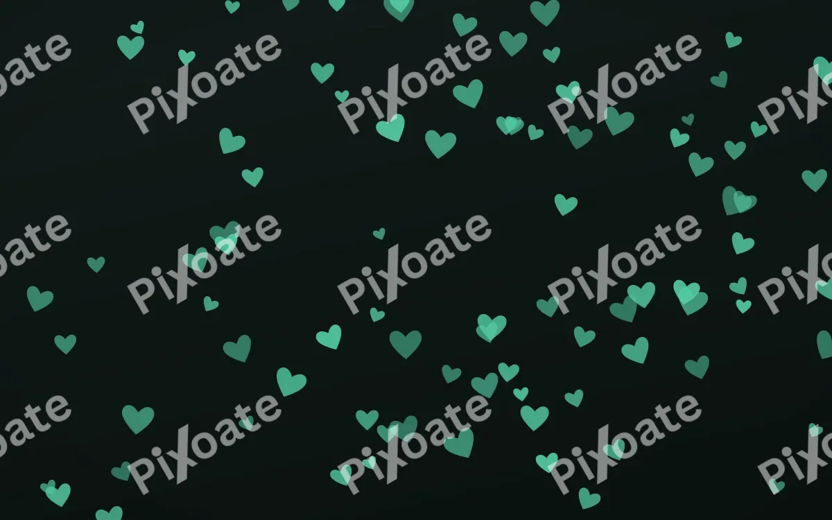 Mint Noir Hearts — dark green and black cute background