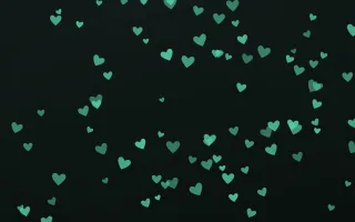 Mint Noir Hearts — dark green and black cute background