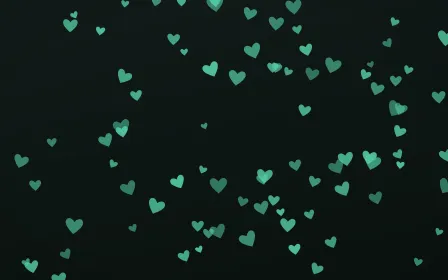 Mint Noir Hearts — dark green and black cute background