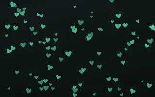 Mint Noir Hearts II — dark green and black cute background, variation II
