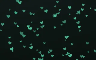 Mint Noir Hearts III — dark green and black cute background, variation III