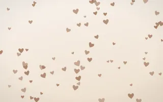 Mocha Milk Hearts III — light orange and white cute background, variation III