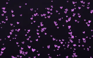 Neon Noir Hearts Dense II — dark purple, teal and black cute background, variation II