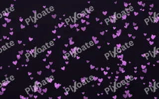 Neon Noir Hearts Dense II — dark purple, teal and black cute background, variation II