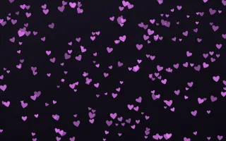 Neon Noir Hearts Dense III — dark purple, teal and black cute background, variation III