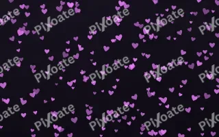Neon Noir Hearts Dense III — dark purple, teal and black cute background, variation III