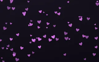 Neon Noir Hearts II — dark purple, teal and black cute background, variation II