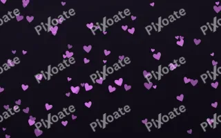 Neon Noir Hearts II — dark purple, teal and black cute background, variation II