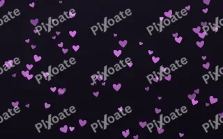 Neon Noir Hearts III — dark purple, teal and black cute background, variation III