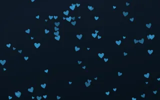 Ocean Ink Hearts II — dark blue cute background, variation II