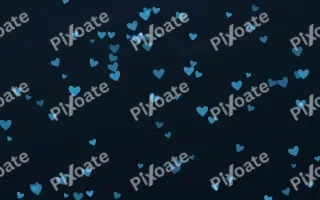 Ocean Ink Hearts II — dark blue cute background, variation II