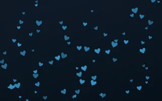 Ocean Ink Hearts III — dark blue cute background, variation III