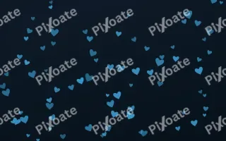 Ocean Ink Hearts III — dark blue cute background, variation III