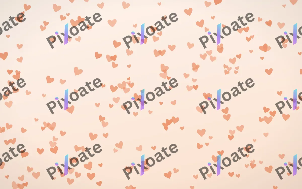 Peach Fuzz Hearts Dense — light orange and white cute background