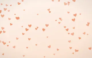Peach Fuzz Hearts II — light orange and white cute background, variation II