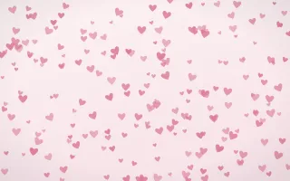 Rosewater Hearts Dense II — light pink and white cute background, variation II