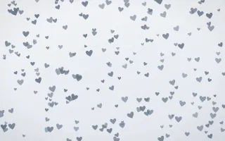 Slate Mist Hearts Dense II — light blue and white cute background, variation II