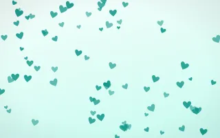Teal Hearts — light teal and white cute background
