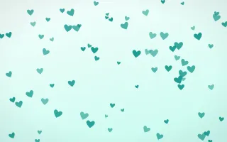 Teal Hearts III Teal Hearts III — light teal and white cute background, variation III