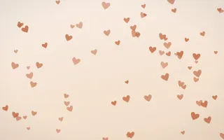 Terracotta Hearts II — light orange and beige cute background, variation II