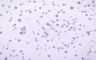 Wisteria Hearts Dense II — light purple and white cute background, variation II