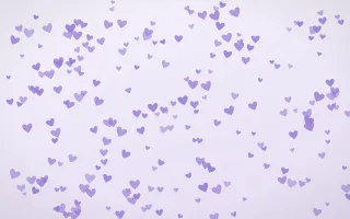 Wisteria Hearts Dense III — light purple and white cute background, variation III