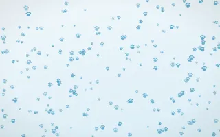 Arctic Frost Paws Dense II — light blue and white cute background, variation II