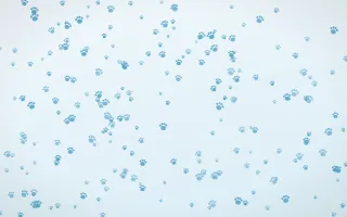 Arctic Frost Paws Dense III — light blue and white cute background, variation III