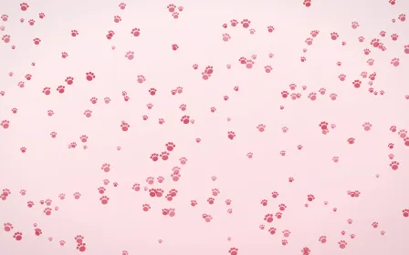 Cherry Soda Paws Dense — light red and white cute background