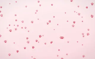 Cherry Soda Paws II — light red and white cute background, variation II