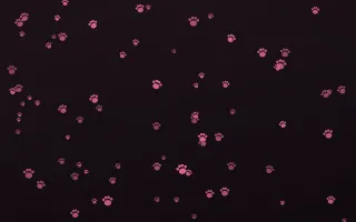Flamingo Noir Paws II — dark pink and black cute background, variation II
