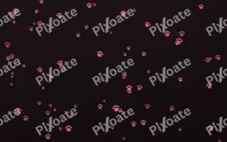 Flamingo Noir Paws II — dark pink and black cute background, variation II
