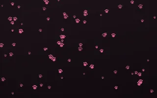 Flamingo Noir Paws III — dark pink and black cute background, variation III