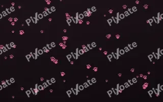 Flamingo Noir Paws III — dark pink and black cute background, variation III