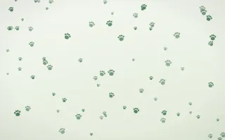 Forest Cream Paws III — light green and white cute background, variation III