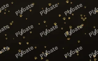 Golden Noir Paws II — dark gold, yellow and black cute background, variation II