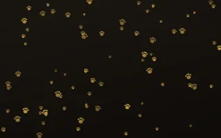 Golden Noir Paws III — dark gold, yellow and black cute background, variation III