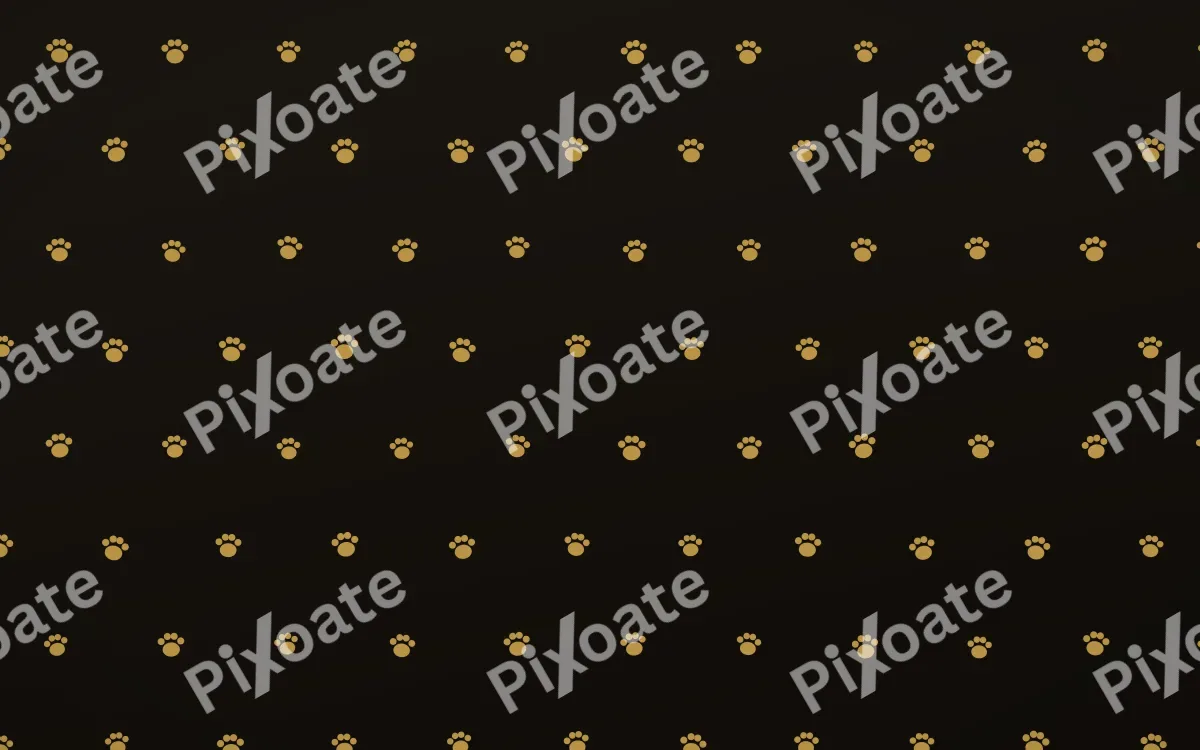 Golden Noir Paws Tiled — dark gold, yellow and black cute background