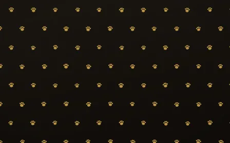 Golden Noir Paws Tiled — dark gold, yellow and black cute background