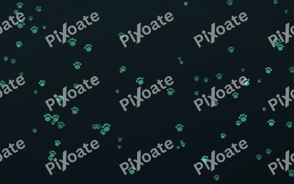 Midnight Garden Paws — dark green and black cute background
