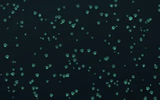 Midnight Garden Paws Dense — dark green and black cute background