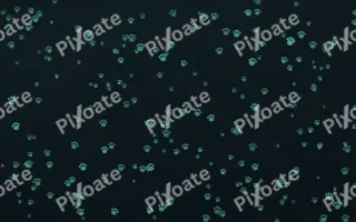 Midnight Garden Paws Dense — dark green and black cute background