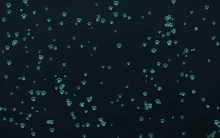 Midnight Garden Paws Dense III — dark green and black cute background, variation III