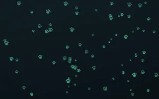 Midnight Garden Paws III — dark green and black cute background, variation III