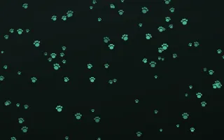 Mint Noir Paws III — dark green and black cute background, variation III